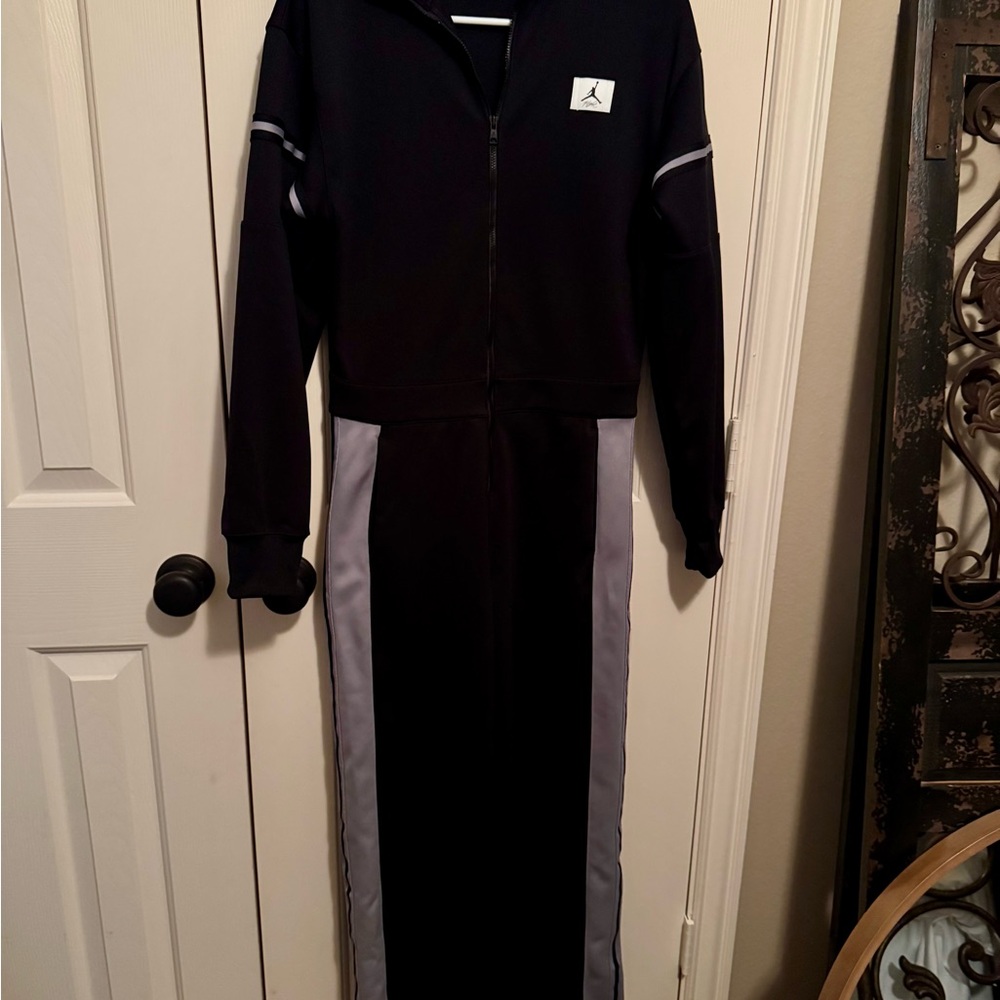Black and Gray Long Sleeve Jumpsuit